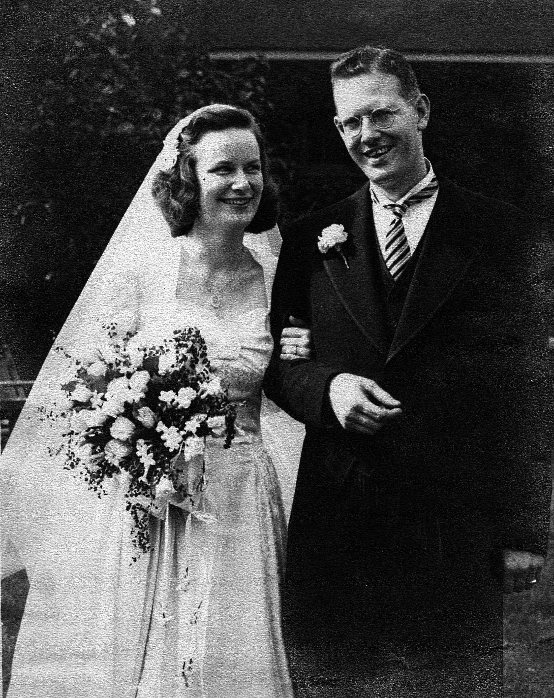 James Edward Melson, Jr. and Justine Melson on their wedding day.